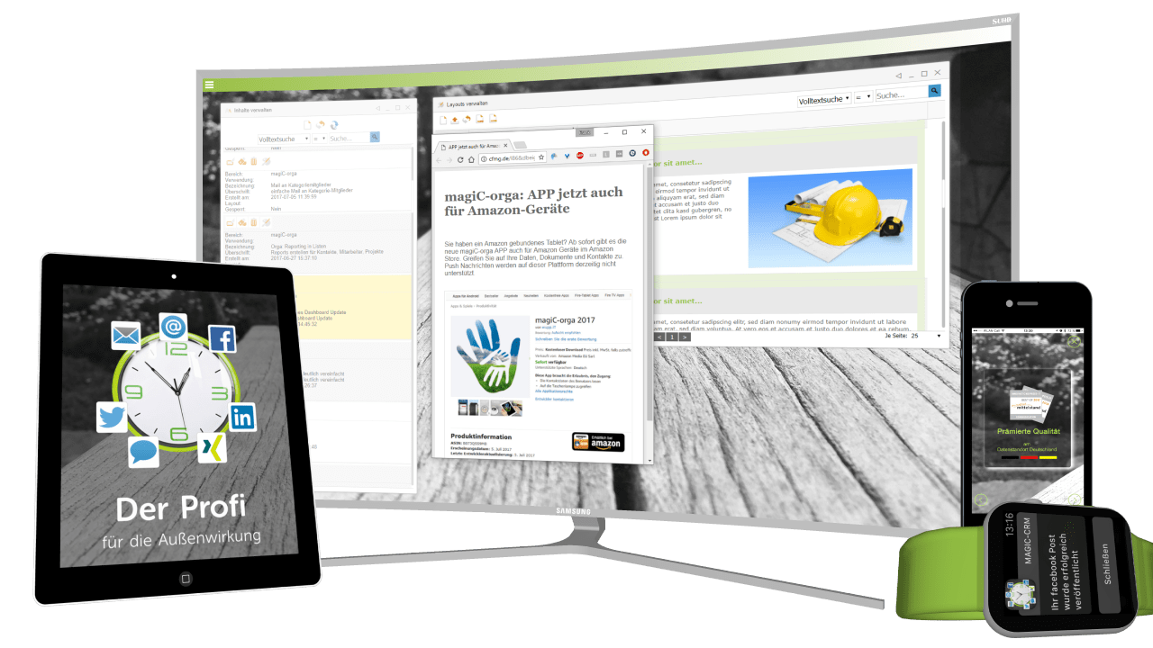 magiC-orga darstellung auf PC, Tablet und Smartphone